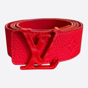 Louis Vuitton Red Taurillon Monogram Belt